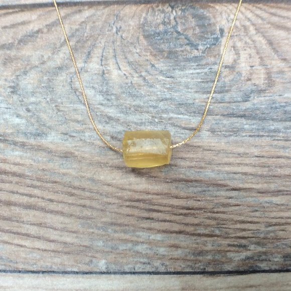 Raw Citrine choker, 14k gold filled, November birthstone - Picture 5 of 8